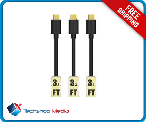 Tronsmart MUPP1 Premium USB Cables 3 Pack (3.3ft*3 ) with Gold connector