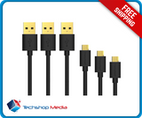 Tronsmart MUPP2 Premium USB Cables 3 Pack (6ft*3 ) with Gold connector